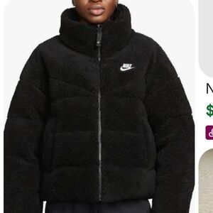 Nike Women's Black faux fur Puffer Jacket